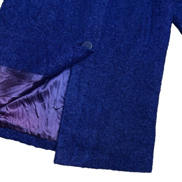 VINTAGE GENUINE FUR Blue Retro Lined Luxury Winter Coat Womens Medium - Picture 7 of 8